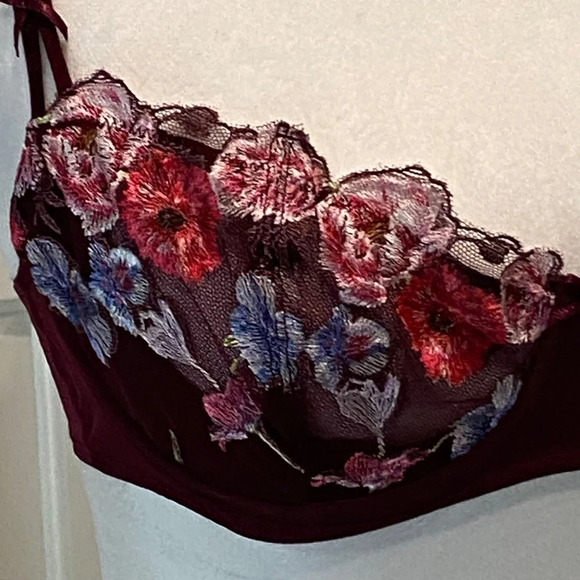 New!Victori's Secret Dream Angels Lightly-Lined Floral Embroidery Demi Bra 16151 - Picture 3 of 12
